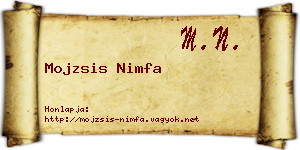 Mojzsis Nimfa névjegykártya